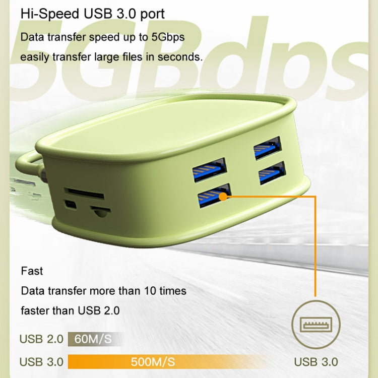 BS10H 10 In 1 Type-C Docking Station Multifunction USB Hub 100Gb Ethernet Port(Green) - USB HUB by PMC Jewellery | Online Shopping South Africa | PMC Jewellery | Buy Now Pay Later Mobicred