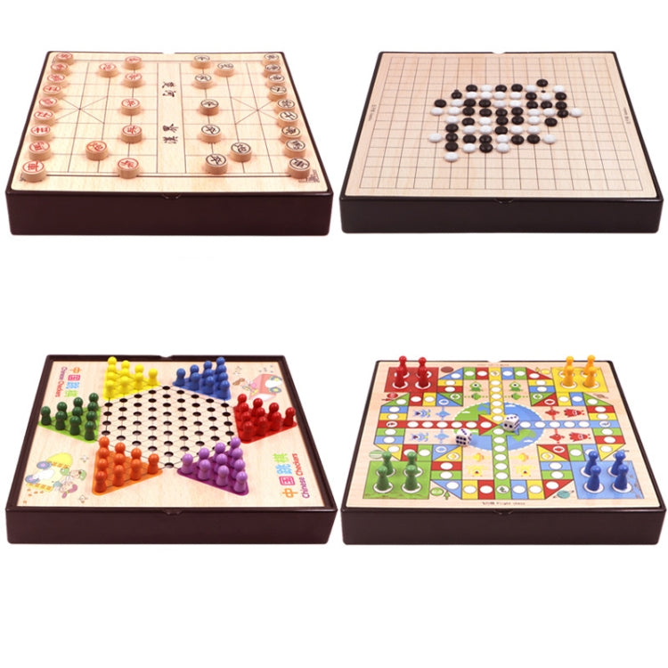 4 in 1 D Model Wooden Multifunctional Parent-Child Interactive Children Educational Chessboard Toy Set - Table Games by PMC Jewellery | Online Shopping South Africa | PMC Jewellery | Buy Now Pay Later Mobicred