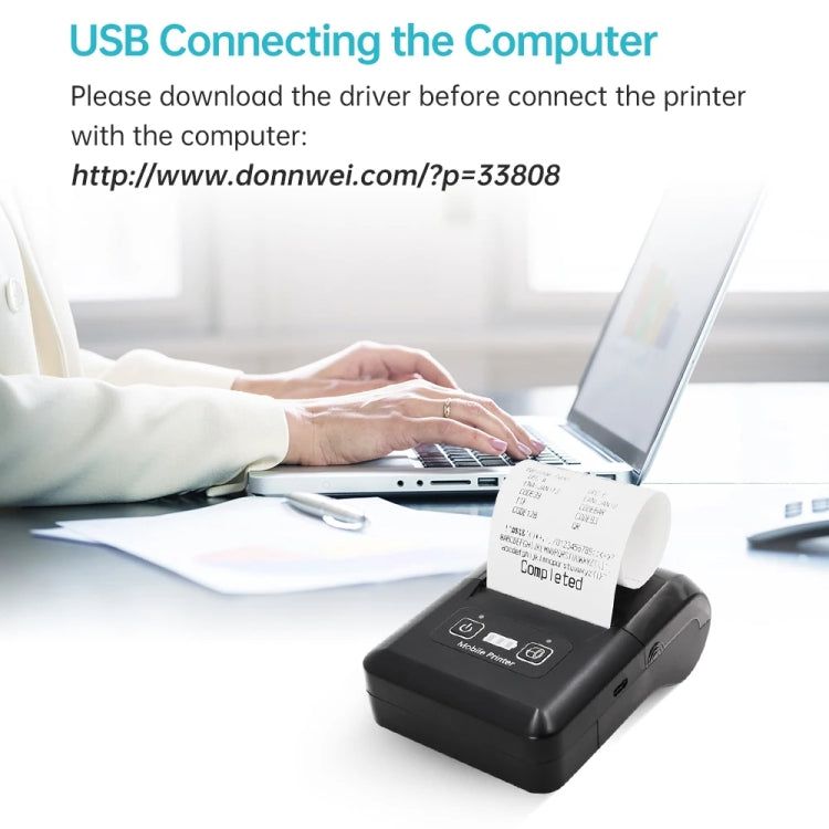 58mm Portable USB Charging Home Phone Bluetooth Thermal Printer(US Plug) - Printer by PMC Jewellery | Online Shopping South Africa | PMC Jewellery | Buy Now Pay Later Mobicred