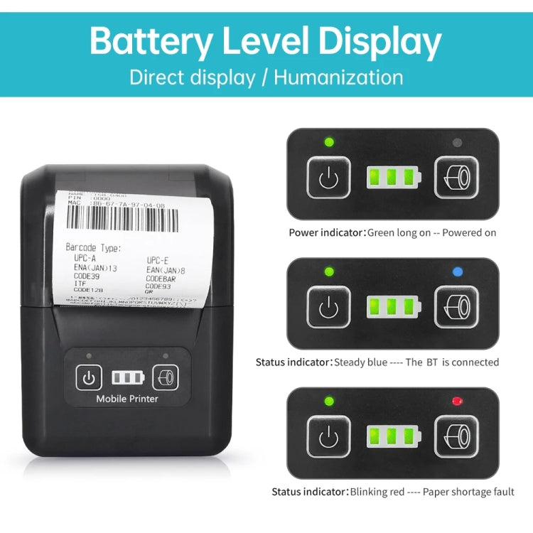 58mm Portable USB Charging Home Phone Bluetooth Thermal Printer(US Plug) - Printer by PMC Jewellery | Online Shopping South Africa | PMC Jewellery | Buy Now Pay Later Mobicred