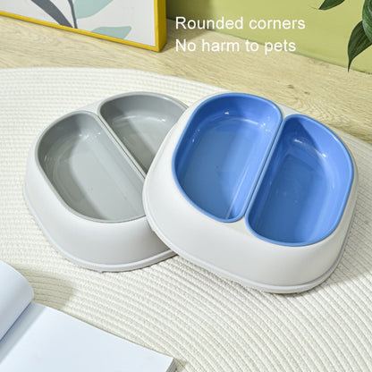 Square Dual Color Pet Double Bowl Anti-spill Cat and Dog Rice Bowl(Blue) - Food Bowls by PMC Jewellery | Online Shopping South Africa | PMC Jewellery