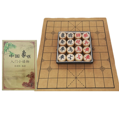 Portable Solid Wood Chinese Chess Adult Gift Student Chess Set With Leather Chess Board, Specification: 60 Beechwood Chess Pieces - Table Games by PMC Jewellery | Online Shopping South Africa | PMC Jewellery | Buy Now Pay Later Mobicred