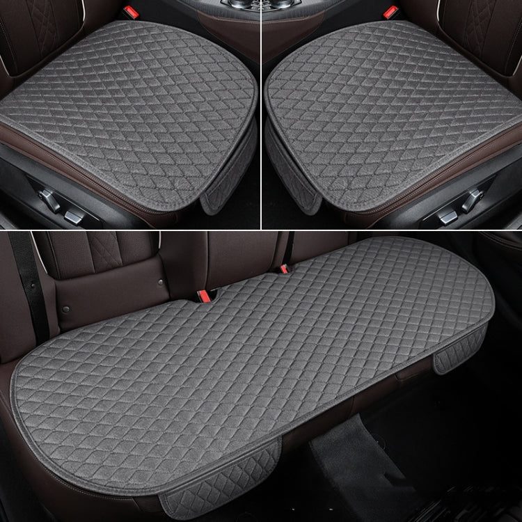 Non-Slip Rhombus Imitation Linen Car Seat Cushion, Color: Gray Front Row - Seat Accessories by PMC Jewellery | Online Shopping South Africa | PMC Jewellery | Buy Now Pay Later Mobicred