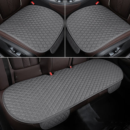 Non-Slip Rhombus Imitation Linen Car Seat Cushion, Color: Gray Back Row - Seat Accessories by PMC Jewellery | Online Shopping South Africa | PMC Jewellery | Buy Now Pay Later Mobicred