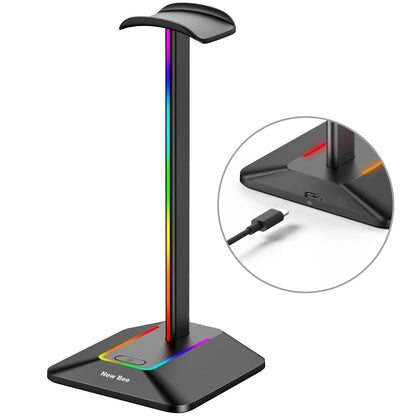 New Bee Dual Output Colorful Headset Display Rack HUB Expansion Headphone Holder, Color: Z9 Without Extended Interface Black - Headset Stand by PMC Jewellery | Online Shopping South Africa | PMC Jewellery | Buy Now Pay Later Mobicred