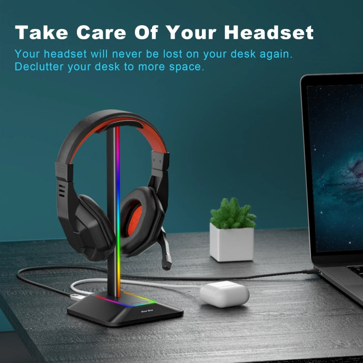 New Bee Dual Output Colorful Headset Display Rack HUB Expansion Headphone Holder, Color: Z9 Without Extended Interface Black - Headset Stand by PMC Jewellery | Online Shopping South Africa | PMC Jewellery | Buy Now Pay Later Mobicred