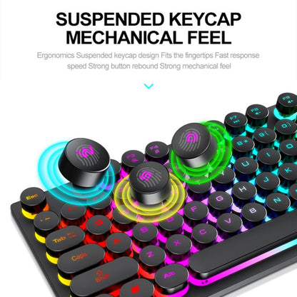 T-WOLF TF270 Colorful Light Effect Retro Gaming Wired Keyboard And Mouse Set(Set) - Wired Keyboard by T-WOLF | Online Shopping South Africa | PMC Jewellery | Buy Now Pay Later Mobicred