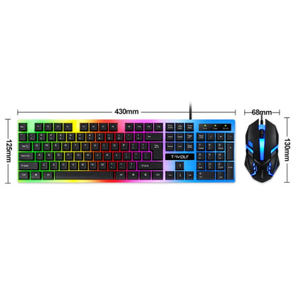 T-WOLF TF230 Colorful Light Effect Game Office Computer Wired Keyboard and Mouse Kit(White) - Wired Keyboard by T-WOLF | Online Shopping South Africa | PMC Jewellery | Buy Now Pay Later Mobicred