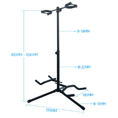 Adjustable Double Guitar Stand Holds Two Electric Or Acoustic Guitars - Stringed Instruments Accessories by PMC Jewellery | Online Shopping South Africa | PMC Jewellery