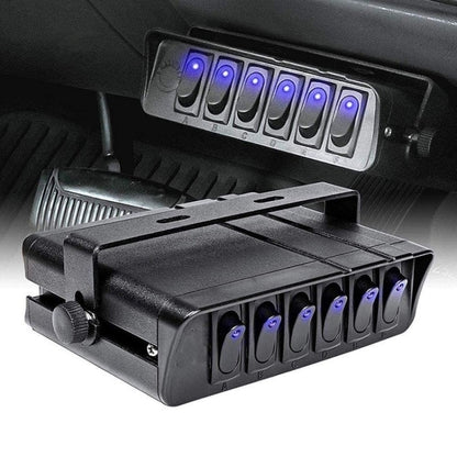 12V Ship Car 6-digit 3PIN Switch Panel Control System With Wiring(Blue Light) - Car Switches by PMC Jewellery | Online Shopping South Africa | PMC Jewellery | Buy Now Pay Later Mobicred