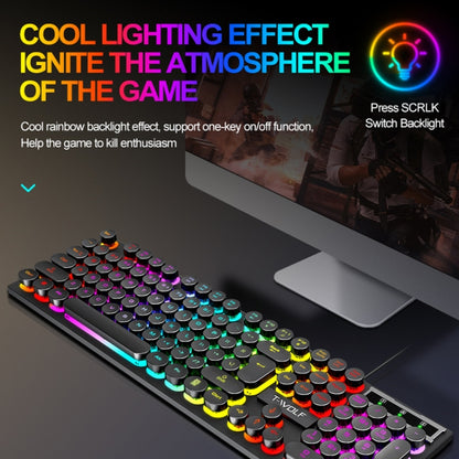 T-WOLF T80 104-Keys RGB Illuminated Office Game Wired Punk Retro Keyboard, Color: Pink - Wired Keyboard by T-WOLF | Online Shopping South Africa | PMC Jewellery | Buy Now Pay Later Mobicred