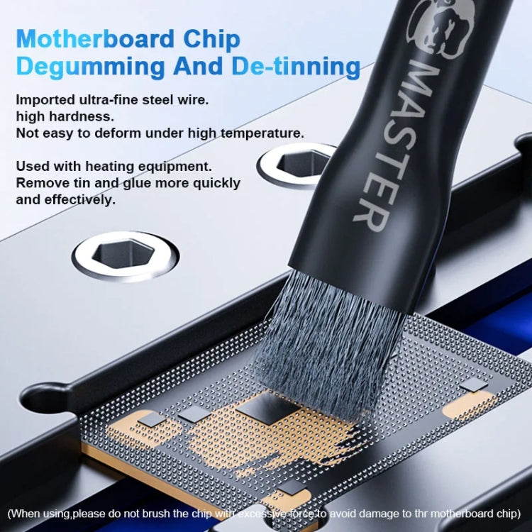 MECHANIC Cell Phone Motherboard Chip Degumming Brush PCB De-Tin Cleaning Cylinder Long Handle Brush, Style: Double-ended Sideburns+Steel Wire - Brushes by MECHANIC | Online Shopping South Africa | PMC Jewellery
