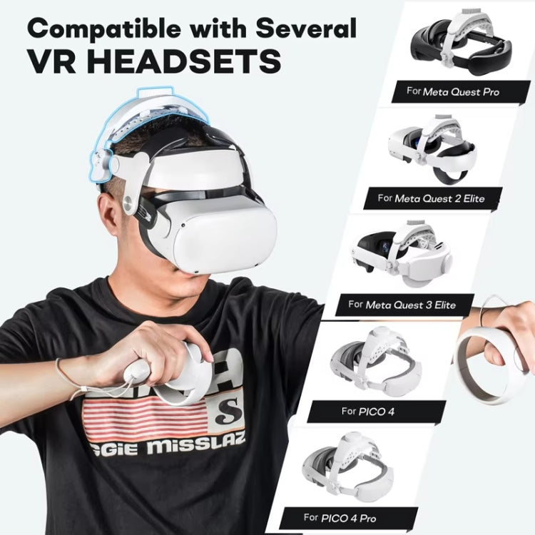 DEVASO VR Glasses Retractable Adjustable Headband Accessories For Meta Quest 3S / Meta Quest 3 / Meta Quest 2 / Meta Quest Pro / Pico 4 / Pico 4 Pro(White) - VR Accessories by PMC Jewellery | Online Shopping South Africa | PMC Jewellery | Buy Now Pay Later Mobicred