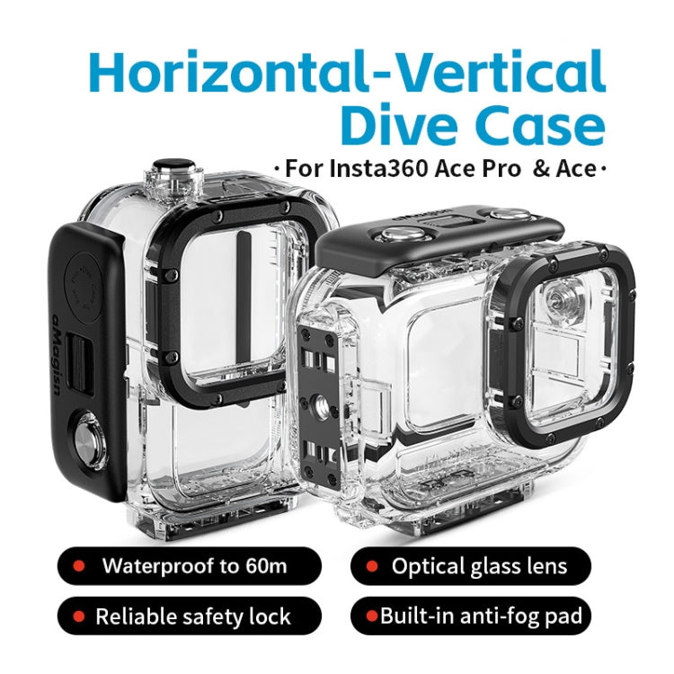 For Insta360 Ace Pro aMagisn Horizontal and Vertical Shooting Dive Shell 60m Waterproof Shell Accessories - Case & Bags by aMagisn | Online Shopping South Africa | PMC Jewellery