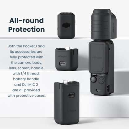 For DJI Osmo Pocket 3 AMagisn Silicone Protection Case Movement Camera Accessories, Style: 5 In 1 Black - Case & Bags by aMagisn | Online Shopping South Africa | PMC Jewellery | Buy Now Pay Later Mobicred