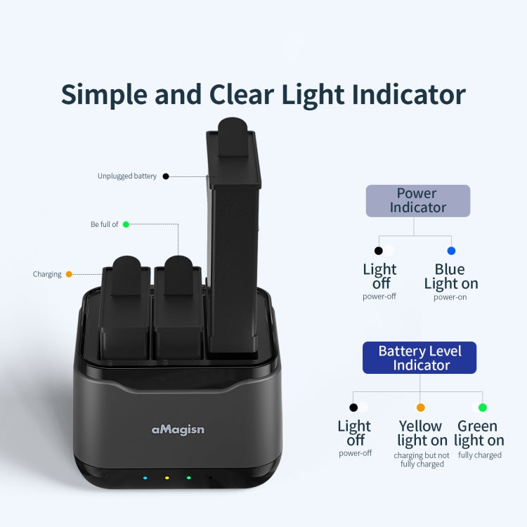 For DJI Osmo Action 4 / 3 AMagisn Battery Charger Seat -  by aMagisn | Online Shopping South Africa | PMC Jewellery