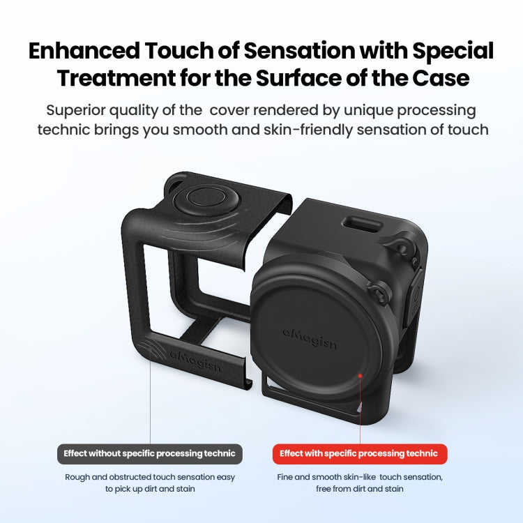 For DJI Osmo Action 4 / 3 aMagisn Silicone Protection Case Camera Protection Accessories(Black) -  by aMagisn | Online Shopping South Africa | PMC Jewellery | Buy Now Pay Later Mobicred