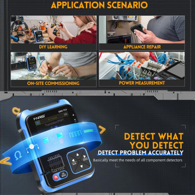 FNIRSI 3 In 1 Handheld Digital Oscilloscope LCR Transistor Tester, Specification: Standard - Digital Multimeter by FNIRSI | Online Shopping South Africa | PMC Jewellery