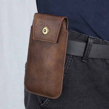 Mobile Phone Leather Waist Bag Holster Pouch XL 7.2 Inch Brown -  by PMC Jewellery | Online Shopping South Africa | PMC Jewellery | Buy Now Pay Later Mobicred