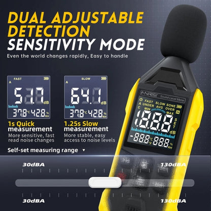 FNIRSI Noise Decibel Meter Home Volume Detector(Yellow) - Light & Sound Meter by FNIRSI | Online Shopping South Africa | PMC Jewellery | Buy Now Pay Later Mobicred