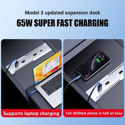 For 2023.9 Tesla Model 3 65W Central Control USB Interface Expansion Dock(Original Color) - DIY Modified Charger by PMC Jewellery | Online Shopping South Africa | PMC Jewellery | Buy Now Pay Later Mobicred