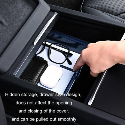 For 2023.9 Tesla Model3 Silicone Double-Layer Storage Box, Color: Blue Armrest Box - Stowing Tidying by PMC Jewellery | Online Shopping South Africa | PMC Jewellery | Buy Now Pay Later Mobicred