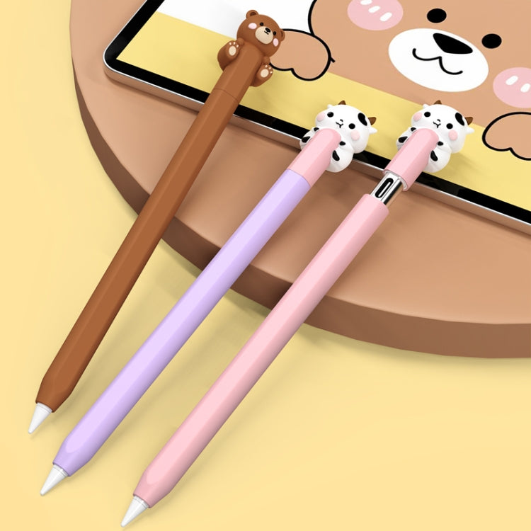 For Apple Pencil (USB-C) AhaStyle PT129-3 Stylus Cover Silicone Cartoon Protective Case, Style: White Cow - Pencil Accessories by AhaStyle | Online Shopping South Africa | PMC Jewellery | Buy Now Pay Later Mobicred