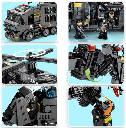 SWAT Shape Mecha Building Blocks Small Particle Assembled Educational Toys, Spec: 8-in-3 SWAT Pioneer - Building Blocks by PMC Jewellery | Online Shopping South Africa | PMC Jewellery | Buy Now Pay Later Mobicred