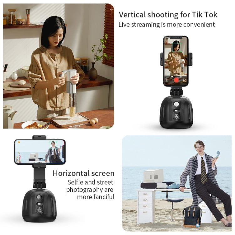 360 Degree Intelligent Follow Live Video Recording Desktop Stabilizer(Black) - Handheld Gimbals by PMC Jewellery | Online Shopping South Africa | PMC Jewellery | Buy Now Pay Later Mobicred