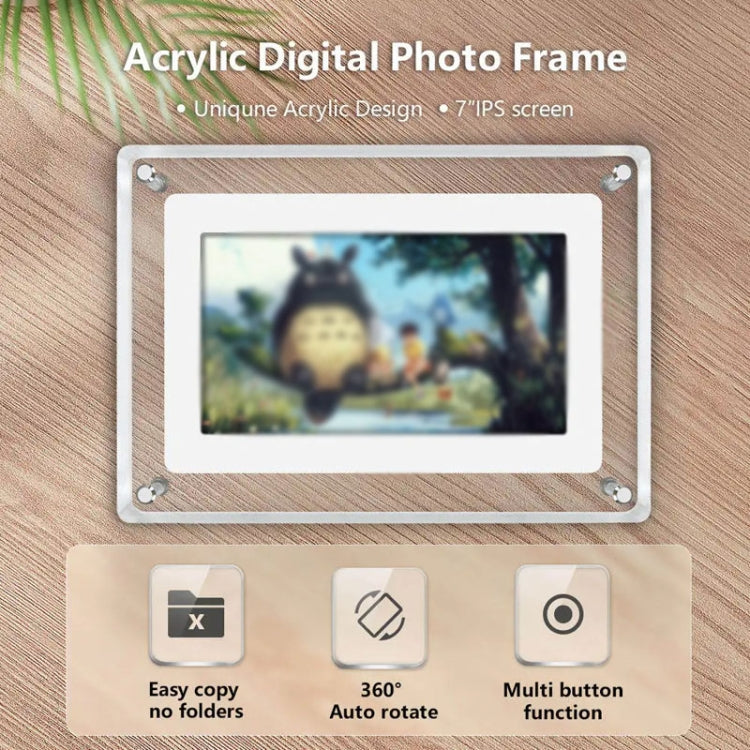 7 Inch Acrylic HD Digital Photo Frame Desktop Smart Motion Video Player Ornament(EU Plug) - 1.5-7.0 inch by PMC Jewellery | Online Shopping South Africa | PMC Jewellery | Buy Now Pay Later Mobicred