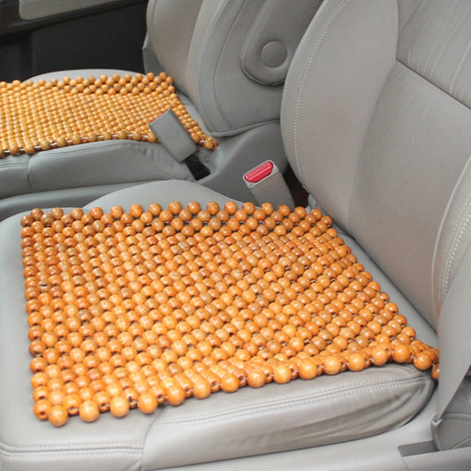 44x44cm Summer Car Pure Wood Beads Square Seat Cushion(Yellow) - Seat Accessories by PMC Jewellery | Online Shopping South Africa | PMC Jewellery | Buy Now Pay Later Mobicred