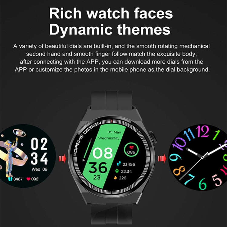 GT3Pro 1.28-Inch Health Monitoring Bluetooth Call Smart Watch With NFC, Color: Black Leather - Smart Watches by PMC Jewellery | Online Shopping South Africa | PMC Jewellery