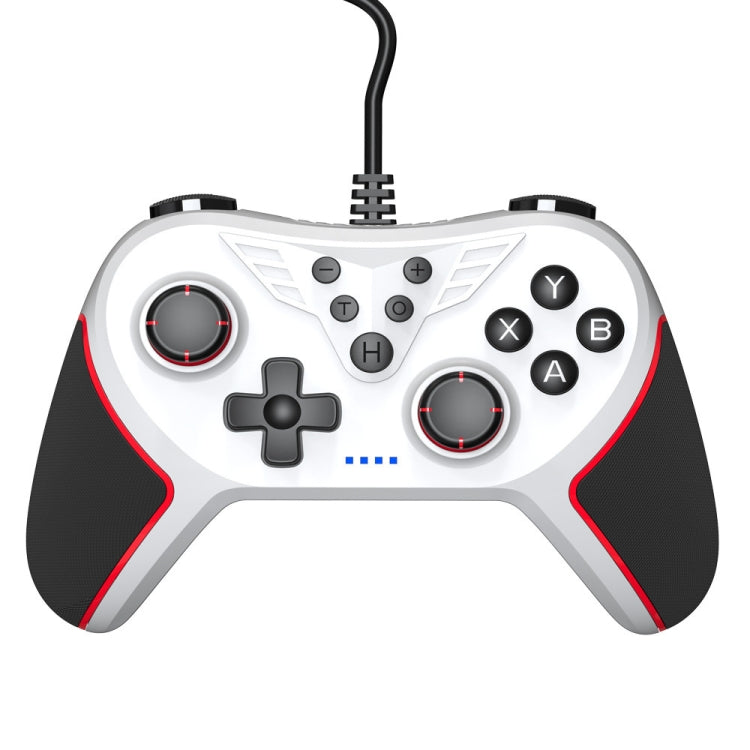 For Switch / PC USB Wired Gamepad With Vibration And Burst Function(White) - Gamepads by PMC Jewellery | Online Shopping South Africa | PMC Jewellery | Buy Now Pay Later Mobicred