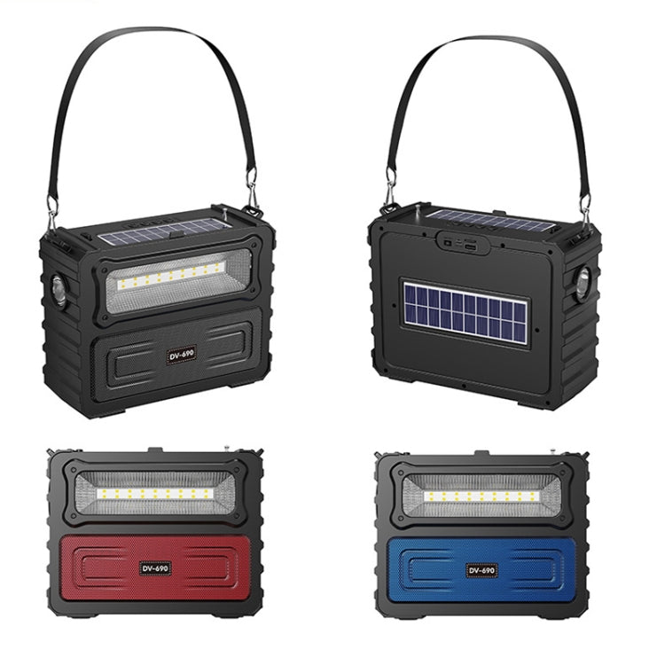 DV-690 Dual LED Light Solar Wireless Bluetooth Speaker Outdoor Camping FM Radio(Blue) - Radio Player by PMC Jewellery | Online Shopping South Africa | PMC Jewellery | Buy Now Pay Later Mobicred