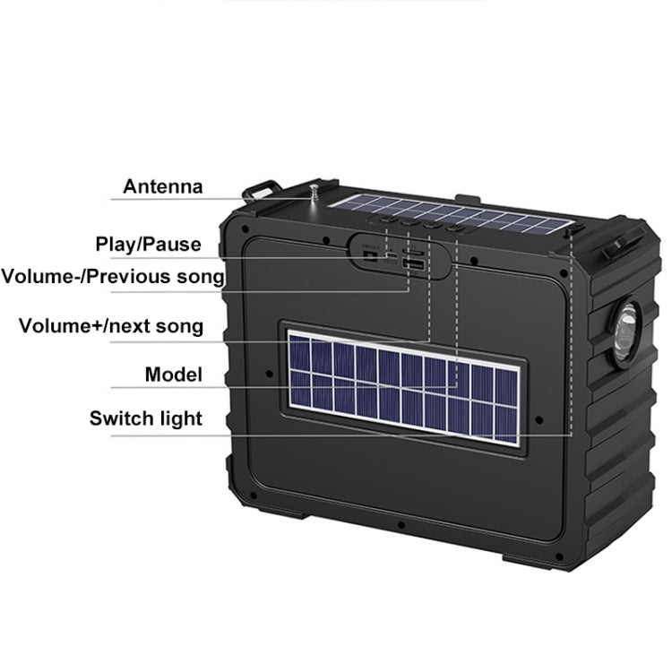 DV-690 Dual LED Light Solar Wireless Bluetooth Speaker Outdoor Camping FM Radio(Blue) - Radio Player by PMC Jewellery | Online Shopping South Africa | PMC Jewellery | Buy Now Pay Later Mobicred