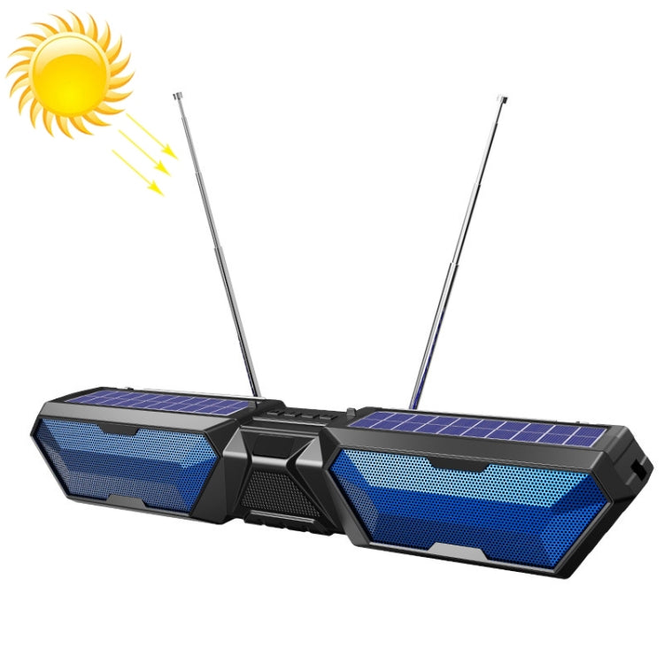 DV-880 Dual Solar Wireless Bluetooth Speaker Outdoor Long Radio(Blue) - Radio Player by PMC Jewellery | Online Shopping South Africa | PMC Jewellery | Buy Now Pay Later Mobicred