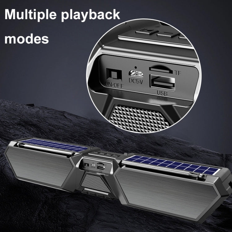 DV-880 Dual Solar Wireless Bluetooth Speaker Outdoor Long Radio(Blue) - Radio Player by PMC Jewellery | Online Shopping South Africa | PMC Jewellery | Buy Now Pay Later Mobicred