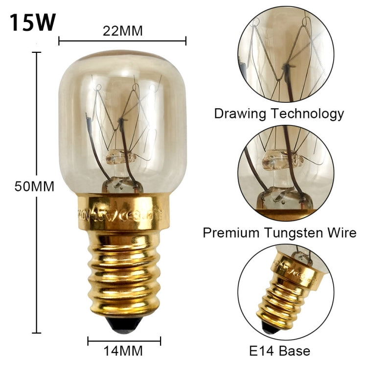 E14 Salt Crystal Lamps High Temperature Resistant Oven Light Bulb, Power: 15W Brass Lamp Head(2700K Warm White) - LED Blubs & Tubes by PMC Jewellery | Online Shopping South Africa | PMC Jewellery