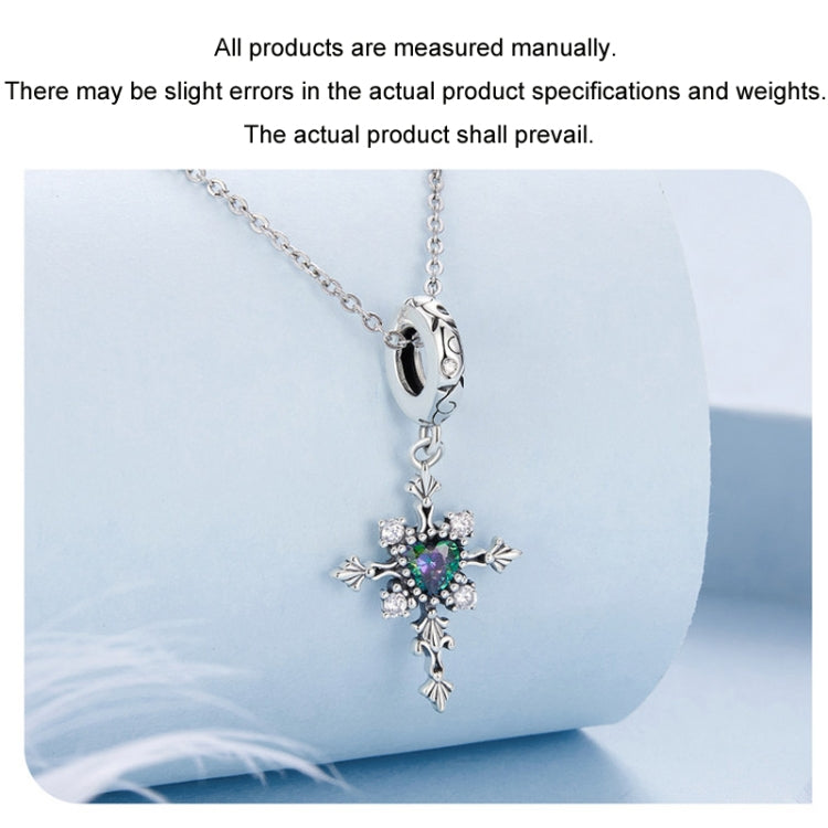 S925 Sterling Silver Vintage Cross Love DIY Pendant Beads(BSC970) - Jewelry Accessories by PMC Jewellery | Online Shopping South Africa | PMC Jewellery