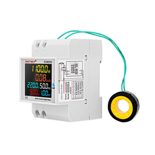 SINOTIMER SDM009 Din Rail Single-Phase Voltage Current Frequency Power Factor Electricity Multifunctional Meter, Model: AC40-300V External - Current & Voltage Tester by SINOTIMER | Online Shopping South Africa | PMC Jewellery | Buy Now Pay Later Mobicred