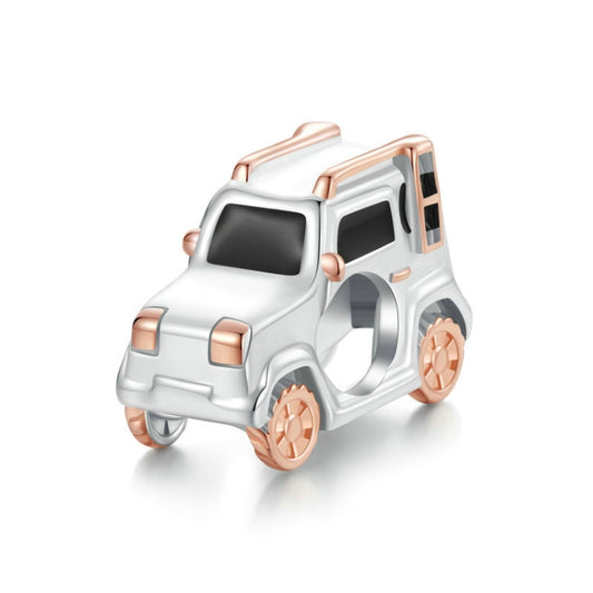 S925 Sterling Silver Rose Gold Off-road Vehicle DIY Beads(SCC2711) - Jewelry Accessories by PMC Jewellery | Online Shopping South Africa | PMC Jewellery