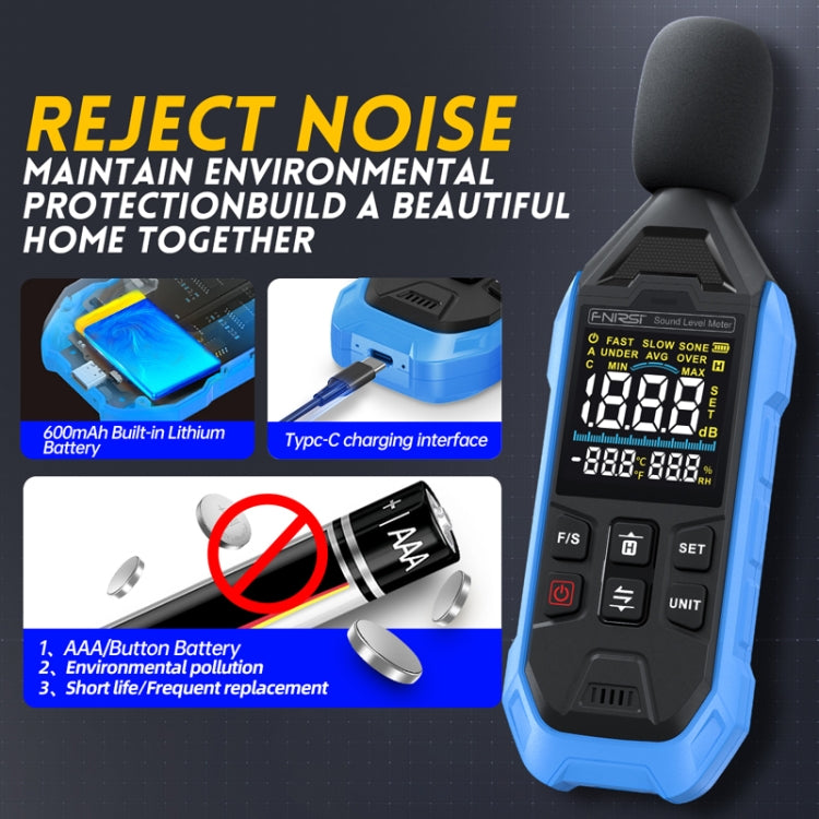 FNIRSI Noise Decibel Meter Home Volume Detector(Blue) - Light & Sound Meter by FNIRSI | Online Shopping South Africa | PMC Jewellery | Buy Now Pay Later Mobicred