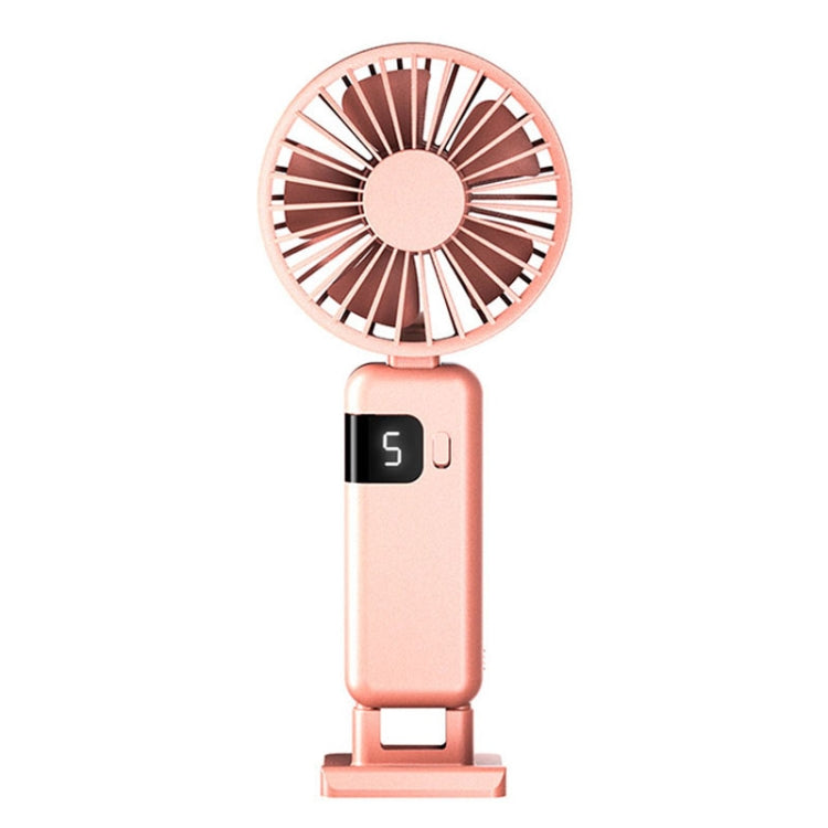 Portable Digital Display Hanging Neck Mute Small Fan USB Charging Handheld Foldable Fan(Pink) - Electric Fans by PMC Jewellery | Online Shopping South Africa | PMC Jewellery | Buy Now Pay Later Mobicred