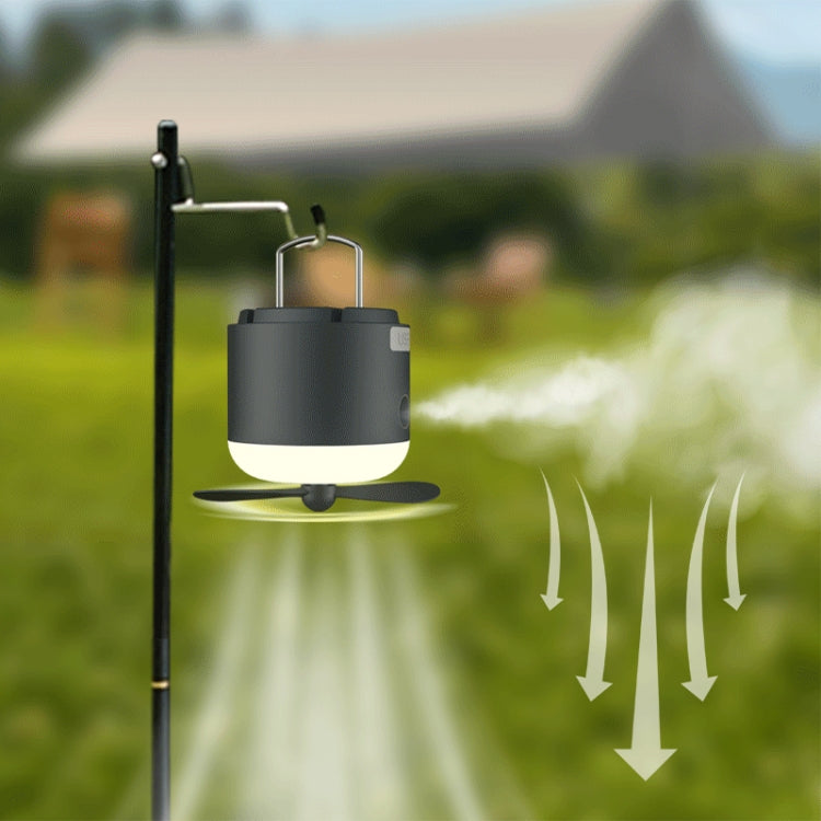 Outdoor Camping Tent Hanging Ambient Light Magnetic Spray Humidification Fan(Khaki) - Electric Fans by PMC Jewellery | Online Shopping South Africa | PMC Jewellery | Buy Now Pay Later Mobicred