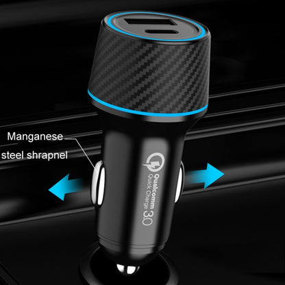 QIAKEY Dual Fast Charging Charger One To Two Cigarette Lighter, Size: TH215 43W(Black) - Car Charger by QIAKEY | Online Shopping South Africa | PMC Jewellery | Buy Now Pay Later Mobicred