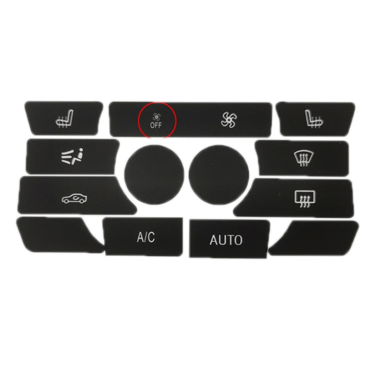 For BMW 5 Series/7 Series/X5/C6/F10/F01/F15 Air Conditioning Button Repair Sticker, Style: A 13pcs With OFF - Decorative Sticker by PMC Jewellery | Online Shopping South Africa | PMC Jewellery | Buy Now Pay Later Mobicred