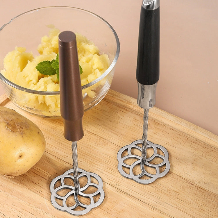 Wooden Handle 316L Stainless Steel Potato Masher Thickened Taro Mashing Gadgets - Stirrer & Squeezer by PMC Jewellery | Online Shopping South Africa | PMC Jewellery | Buy Now Pay Later Mobicred