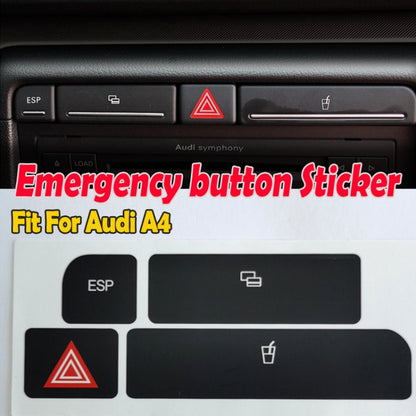 For Audi A4 Emergency/Double Flash Button Cup Holder Button Repair Sticker, Left-Hand Drive Only(Without Card Box) - Decorative Sticker by PMC Jewellery | Online Shopping South Africa | PMC Jewellery | Buy Now Pay Later Mobicred