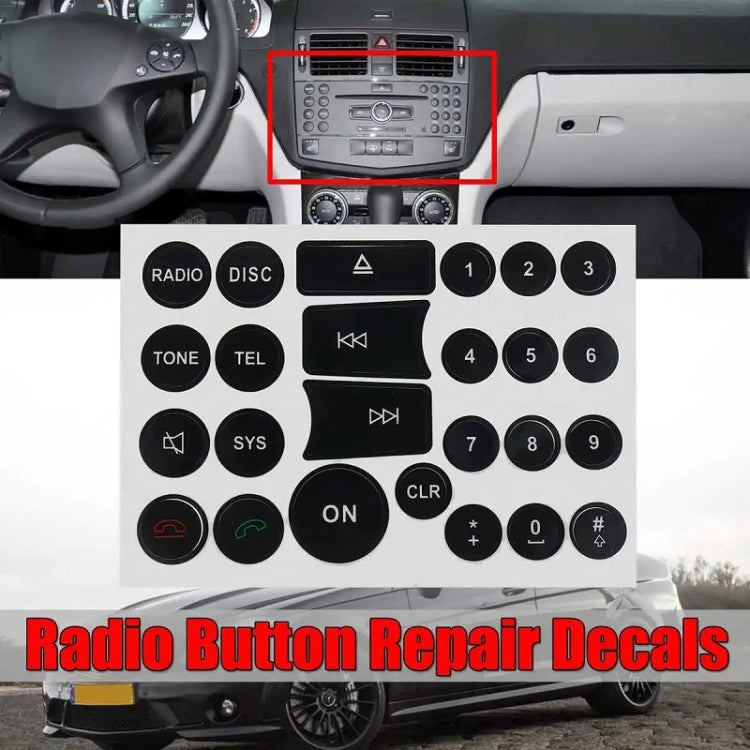 For Mercedes Benz C/E/GLK/W 2007-2014 Radio Button Repair Sticker(Style Two) - Decorative Sticker by PMC Jewellery | Online Shopping South Africa | PMC Jewellery | Buy Now Pay Later Mobicred