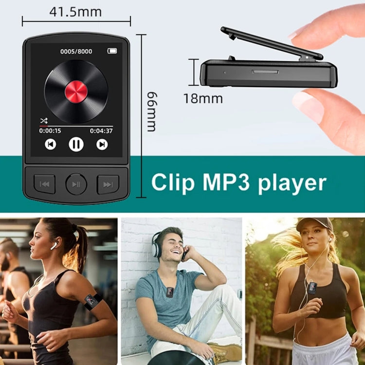 16GB 1.8-Inch Color Screen Recording MP3/MP4 Sports Bluetooth Walkman With Back Clip - MP3 Player by PMC Jewellery | Online Shopping South Africa | PMC Jewellery | Buy Now Pay Later Mobicred